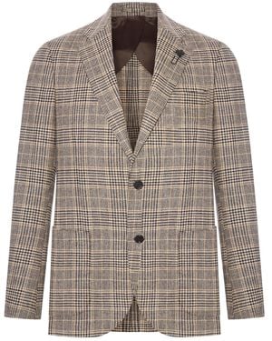 Lardini Tailored Single-Breasted Wool And Cashmere Blazer - Brown