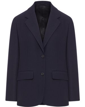 Prada Single-Breasted Wool Jacket - Blue