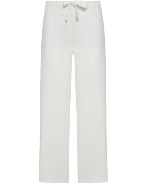 Max Mara Linen Mat Trousers - White