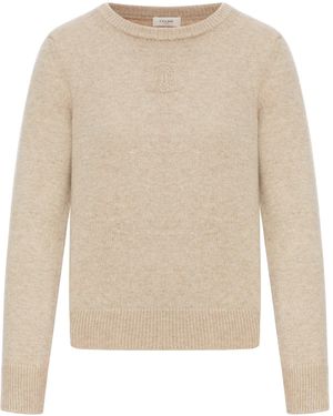 Celine Maglione in cashmere con logo triomphe - Bianco