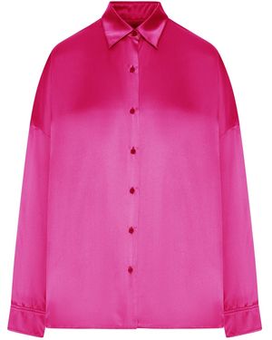 Dries Van Noten Satin-Effect Silk Shirt - Pink