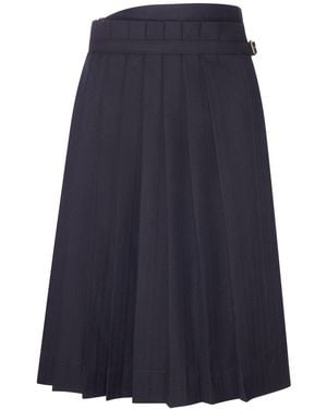 Dries Van Noten Gonna midi plissÉ navy - Blu