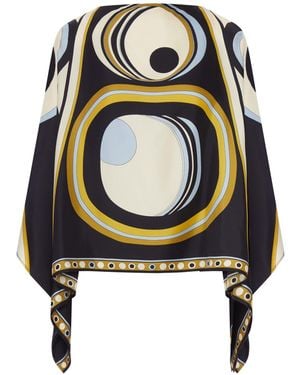 La DoubleJ Asymmetric Silk Foulard Top - Black