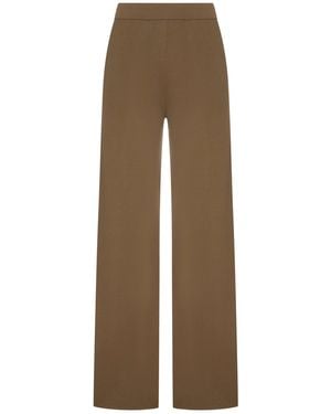 Max Mara Viscose Crepe Pants - Natural