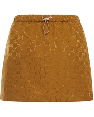 Gucci Gg Jacquard Mini Skirt - Natural