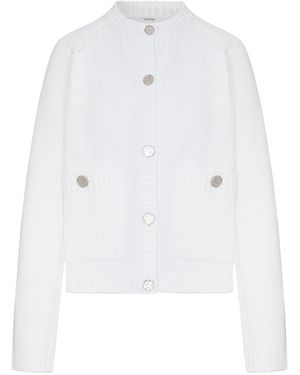 TOTEME Cardigan in cotone con bottoni effetto martellato - Bianco