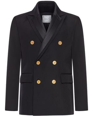 Sacai Double-face Cotton And Silk Jacket - Black