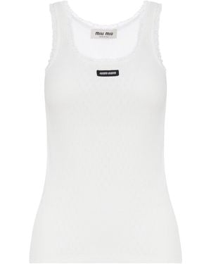 Miu Miu Sleeveless and tank tops for Women | Online Sale up to 33