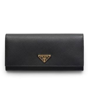 Prada Large Saffiano Wallet - Black
