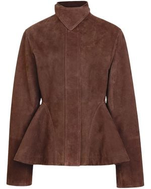 Alaïa Peplum Jacket - Brown