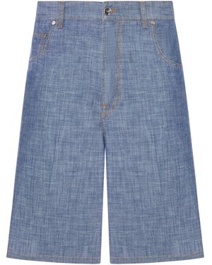 Fendi Light Chambray Bermuda Shorts - Blue