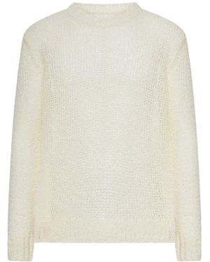 Jil Sander Perforated Crew Neck Jumper - White