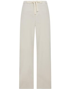 Max Mara Cotton Drawstring Pants - White