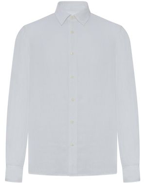 120% Lino Regular Fit Linen Shirt - White