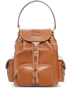 Miu Miu Leather Backpack - Brown