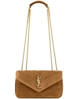 Saint Laurent Borsa loulou mini in suede - Bianco