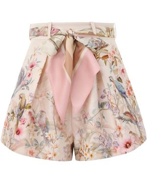 Zimmermann Rebellion Shorts With Pleats - Pink