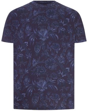 Etro Cotton Jersey T-Shirt With Floral Paisley Pattern - Blue