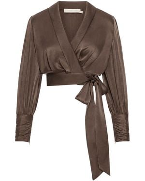 Zimmermann Wrap Blouse - Brown
