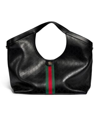Gucci Borsa shopping giglio misura grande - Nero