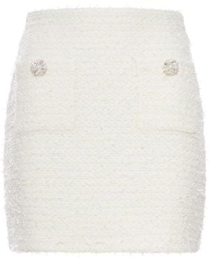 Self-Portrait Textured Knit Mini Skirt - White