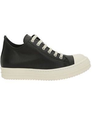 Rick Owens Low Leather Trainers - Black