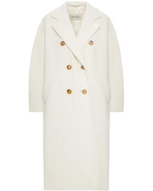 Max Mara Madame Double-Breasted Coat - White