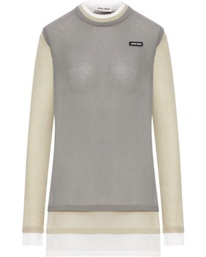 Miu Miu Cotton T-shirt - Grey
