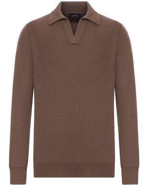 Nome G V-neck Polo Shirt - Brown