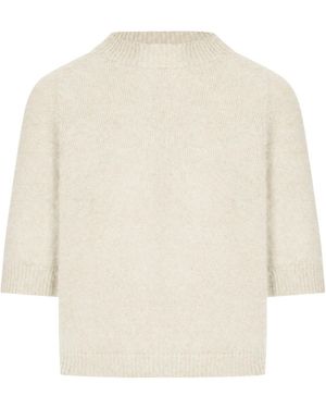 Roberto Collina Maglia a maniche corte in lana d`angora - Bianco