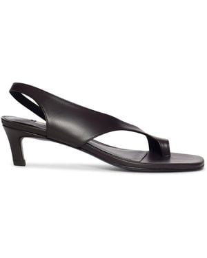 TOTEME Leather Flip Flops Sandals - Red