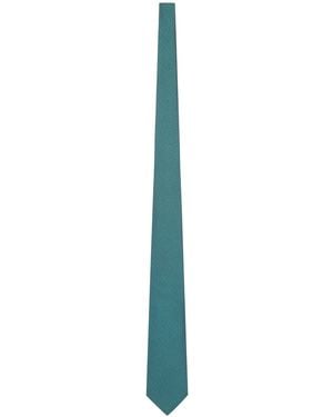 Kiton Fabric Tie With Micro Geometric Pattern - Blue