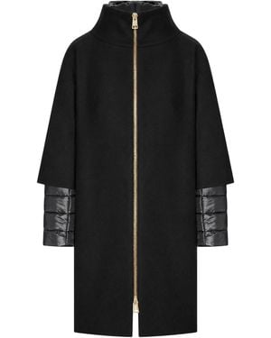 Herno Cappotto in ecowool e nylon ultralight - Nero