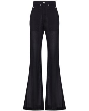 Rick Owens Bolan Bootcut Semi-Transparent Trousers - Blue
