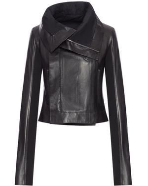 Rick Owens Leather Biker Jacket - Black