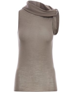 Rick Owens Top con design a incrocio - Grigio