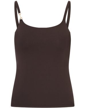 Gucci Viscose Crêpe Jersey Top With Clamp - Brown