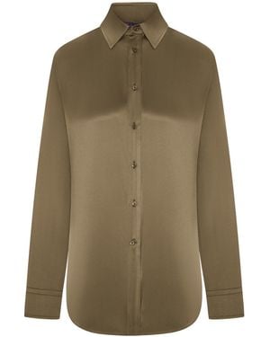 Ralph Lauren Camicia adrien a maniche lunghe con chiusura frontale a bottoni - Verde