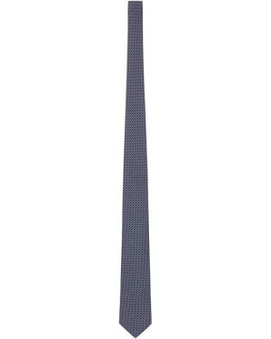 Lardini Micro-Patterned Silk Tie - White