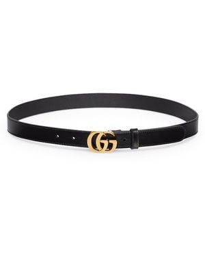 Gucci Gg Marmont Thin Cut Belt - White