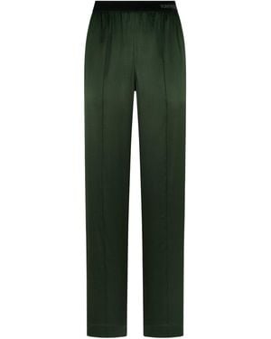 Tom Ford Stretch Silk Satin Trousers - Green