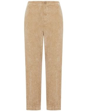 Transit Pantalone regular fit in costina di velluto - Neutro