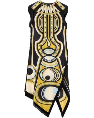 La DoubleJ Asymmetric Dress With Fringes - White
