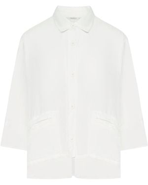 Transit Linen Shirt With Viscose Inserts - White