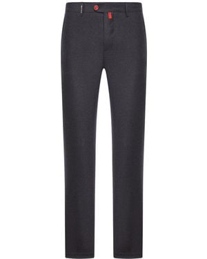 Kiton Pantalone sartoriale in lana - Blu