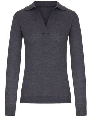 Nome G Long-Sleeved Wool Polo Shirt - Blue