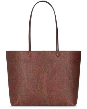 Etro Borsa shopping essential media paisley - Marrone