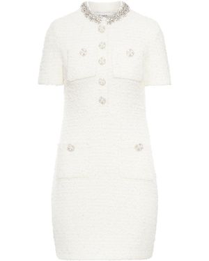 Self-Portrait Mini Knitted Dress - White