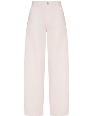 Alaïa Round Cotton Denim Trousers - White