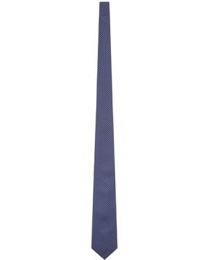 Kiton Cravatta in tessuto con micro motivo geometrico - Blu